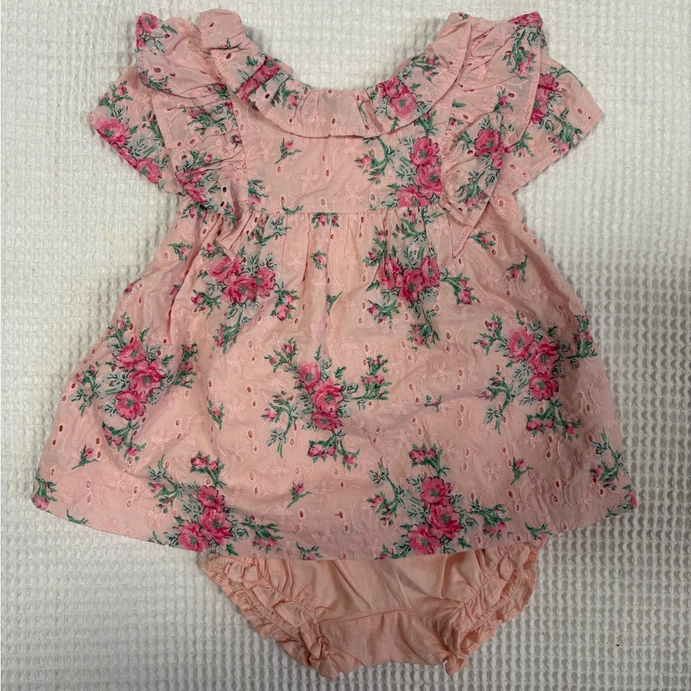 Janie and Jack Pink and Green Floral Dress